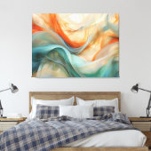 Doorschijnende stroom: Abstract in Sinaasappel, Ta Canvas Afdruk (Insitu (Slaapkamer))