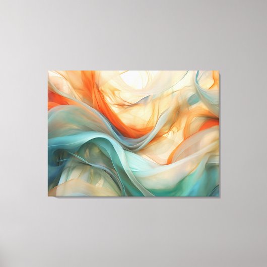 Doorschijnende stroom: Abstract in Sinaasappel, Ta Canvas Afdruk (Voorkant)