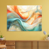 Doorschijnende stroom: Abstract in Sinaasappel, Ta Canvas Afdruk (Insitu (Woonkamer))