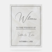 Doorschijnende Tulle White bruiloft welkom Acryl Bord (Voorkant)