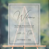 Doorschijnende Tulle White bruiloft welkom Acryl Bord (Neutraal)