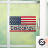 Doorschijnende vensterklemming - vlag "Steun Democ Raamsticker (Huis)