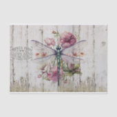 Doorschijnende vleugels Dragonfly roze bloemen Tissuepapier (Voorkant)