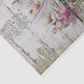 Doorschijnende vleugels Dragonfly roze bloemen Tissuepapier (Detail)