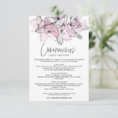 Doorschijnende Waterverf Roze Bloemen Covid Safety Informatiekaartje (Staand voorkant)