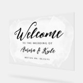 Doorschijnende Witte Waterverf Bruiloft Welkom Acryl Bord (Hoek)