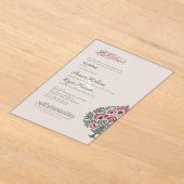 Doorschijnende zachte-grijze moderne islamitische  acryl uitnodigingen (Laagn)