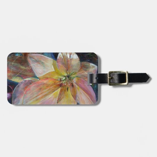 "Doorschijnendheid" Bloemen schilderij Bagagelabel (Voorkant horizontaal)