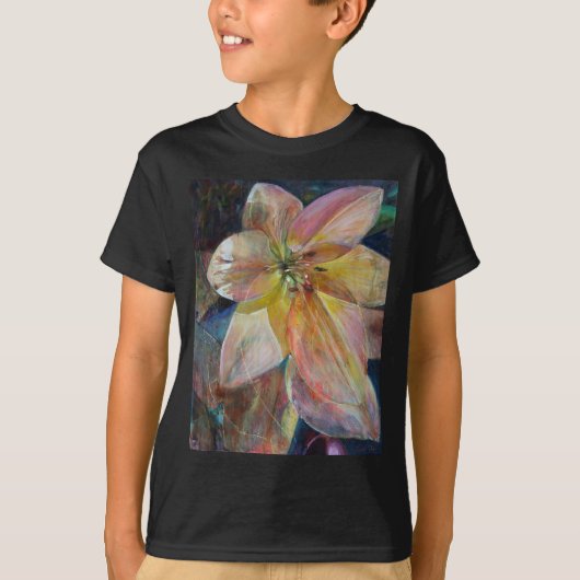 "Doorschijnendheid" Bloemen schilderij T-shirt (Voorkant)