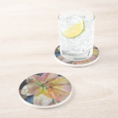 "Doorschijnendheid" Bloemen schilderij Zandsteen Onderzetter (Zijkant)