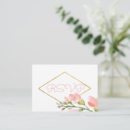  doorsnede bleekroze koraalband RSVP Informatiekaartje (Staand voorkant)