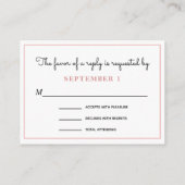 doorsnede bleekroze koraalband RSVP Informatiekaartje (Achterkant)