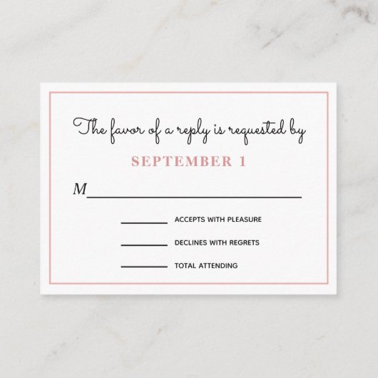 doorsnede bleekroze koraalband RSVP Informatiekaartje (Achterkant)