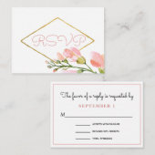 doorsnede bleekroze koraalband RSVP Informatiekaartje (Voorkant / Achterkant)