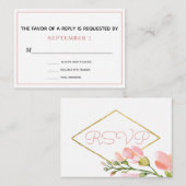  doorsnede bleekroze koraalband RSVP Informatiekaartje (Voorkant / Achterkant)