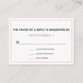 doorsnede bleekroze koraalband RSVP Informatiekaartje (Voorkant)