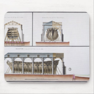 Doorsnede en hoogte van een schip, 1776 muismat