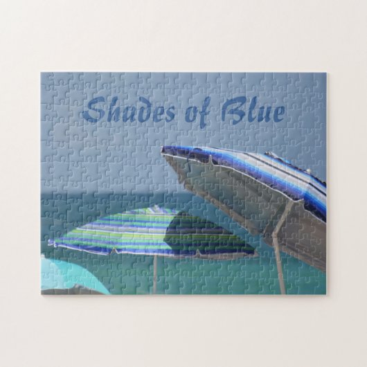  doorsnede van blauwe vlekjes legpuzzel (Horizontaal)