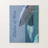  doorsnede van blauwe vlekjes legpuzzel (Verticaal)