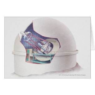 Doorsnede van de telescoop in een observatorium