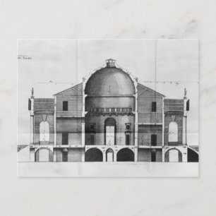Doorsnede van de Villa Rotonda nabij Briefkaart
