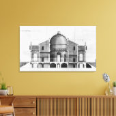 Doorsnede van de Villa Rotonda nabij Canvas Afdruk (Insitu (Woonkamer))