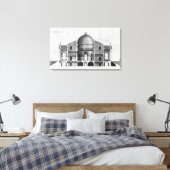 Doorsnede van de Villa Rotonda nabij Canvas Afdruk (Insitu (Slaapkamer))