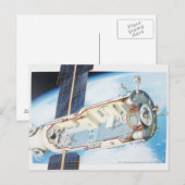 Doorsnede van het ruimtevaartstation op zonne-ener briefkaart (Voorkant / Achterkant)