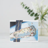 Doorsnede van het ruimtevaartstation op zonne-ener briefkaart (Staand voorkant)