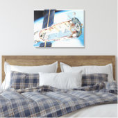 Doorsnede van het ruimtevaartstation op zonne-ener canvas afdruk (Insitu (Slaapkamer))