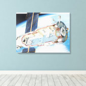 Doorsnede van het ruimtevaartstation op zonne-ener canvas afdruk (Insitu (Houten vloer))