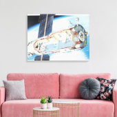 Doorsnede van het ruimtevaartstation op zonne-ener canvas afdruk (Insitu (Woonkamer))