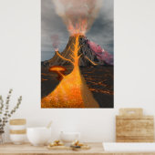 Doorsnede vulkaan poster (Keuken)