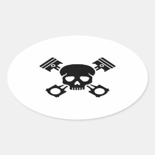 Doorsnede zuigerkop ovale sticker