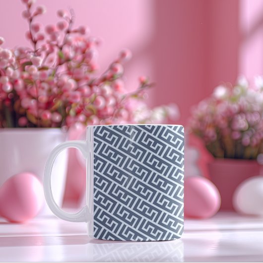 Doorsnijdend patroon in E-alfabet Tweekleurige Koffiemok