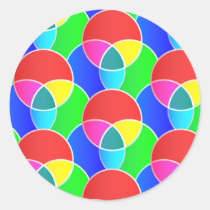 Doorsnijdende cirkel vormt verschillende patroonkl ronde sticker