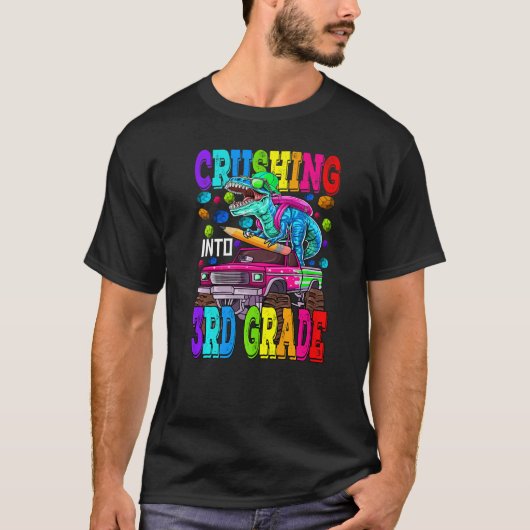 Doorspoelen naar 3e graadmonster Truck Dinosaur Re T-shirt (Voorkant)