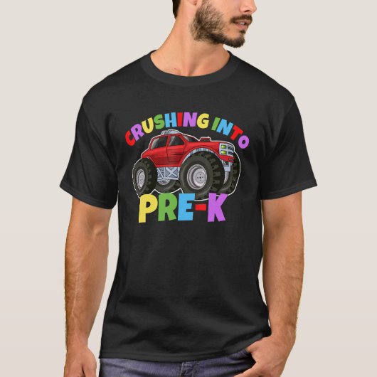 Doorspoelen naar Pre K Monster Truck Terug naar Sc T-shirt (Voorkant)