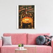 Doorstromende hoogspannende pyrotechnische fontein canvas afdruk (Insitu (Woonkamer))