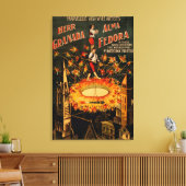 Doorstromende hoogspannende pyrotechnische fontein canvas afdruk (Insitu (Woonkamer))