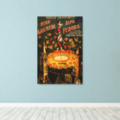 Doorstromende hoogspannende pyrotechnische fontein canvas afdruk (Insitu (Houten vloer))