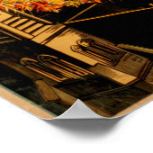 Doorstromende hoogspannende pyrotechnische fontein poster (Hoek)