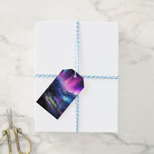 Doorverwezen bos cadeaulabel (Met Touw)