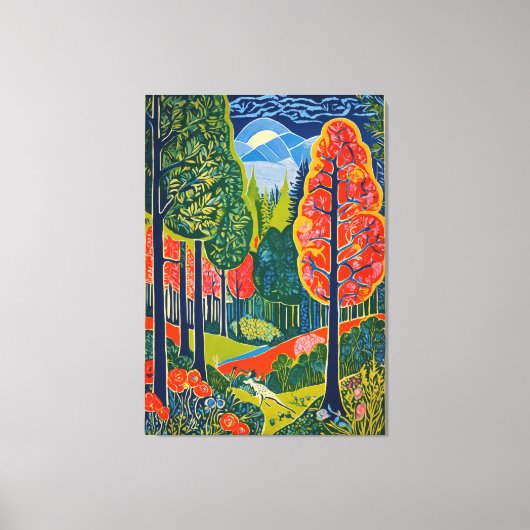 Doorverwezen bos canvas afdruk (Voorkant)