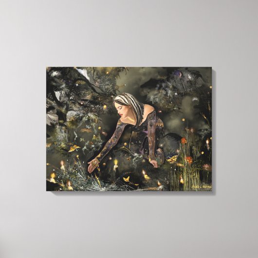 Doorverwezen bos canvas afdruk (Voorkant)