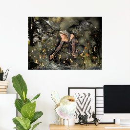 Doorverwezen bos canvas afdruk