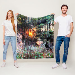 Doorverwezen bos fleece deken