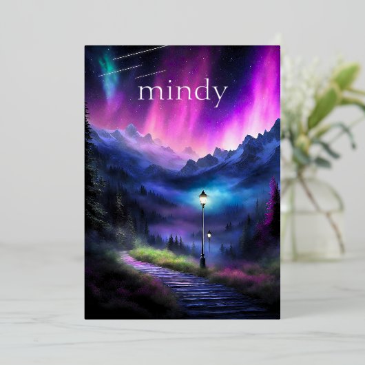 Doorverwezen bos folie uitnodiging (Staand Voorkant)