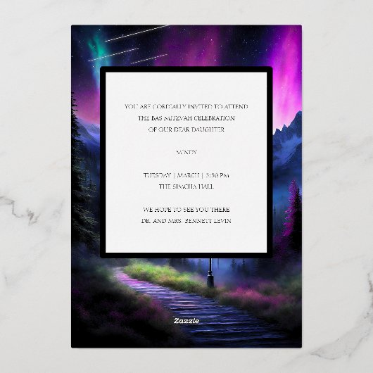 Doorverwezen bos folie uitnodiging (Achterkant)