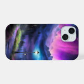 Doorverwezen bos iPhone 15 case (Achterkant horizontaal)